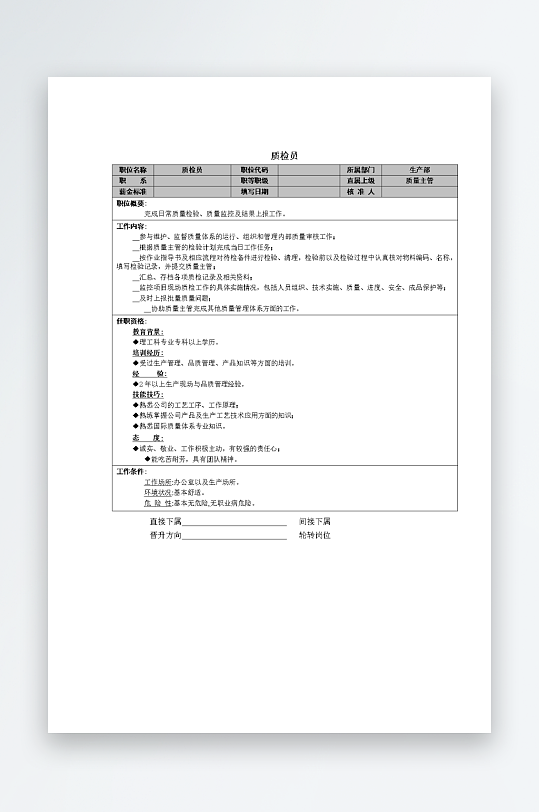 公司员工岗位职责模板-众图网