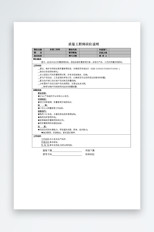 公司员工岗位职责模板-众图网