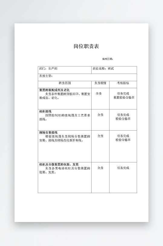公司员工岗位职责模板-众图网