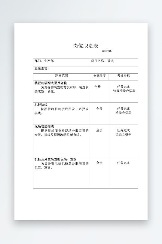 公司员工岗位职责模板-众图网