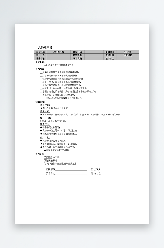 公司员工岗位职责模板-众图网