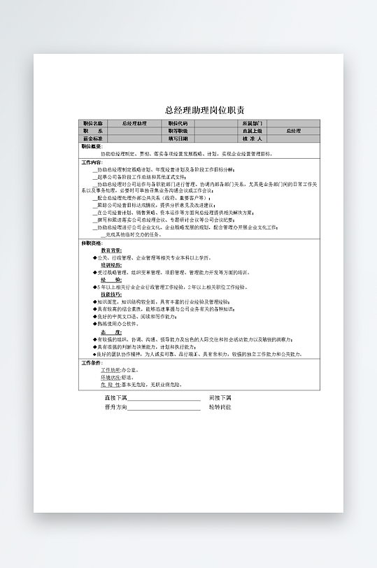 公司员工岗位职责模板-众图网