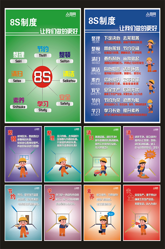 工厂车间8S制度海报