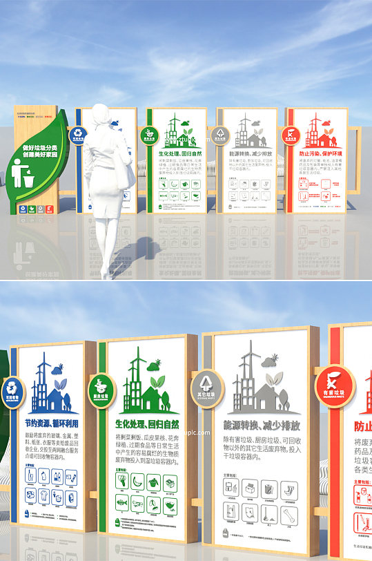 戶外垃圾分類宣傳文化墻
