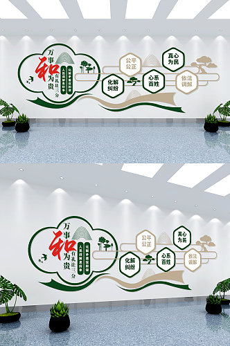 人民调解室 社会矛盾纠纷调处化解中心 文化墙