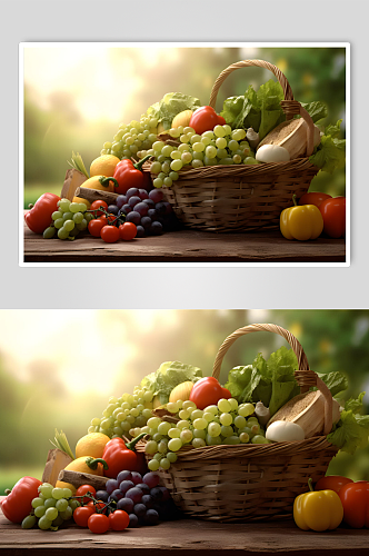 数字艺术水果篮摄影图