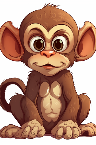 数字艺术手绘猴子插画