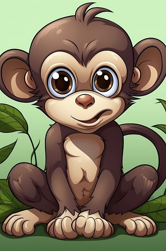 数字艺术手绘猴子插画