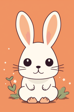 数字艺术极简兔兔插画