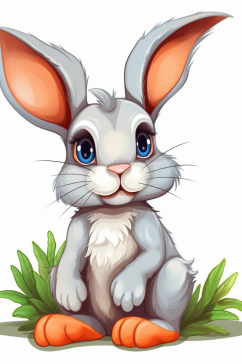 数字艺术极简兔兔插画