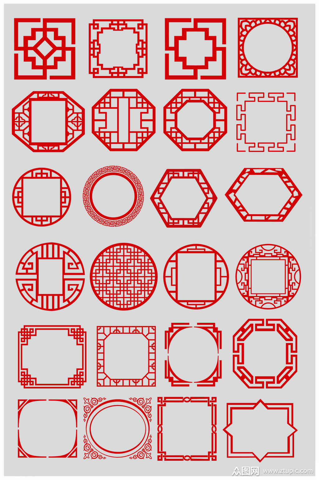 矢量中式中国风古典边框素材