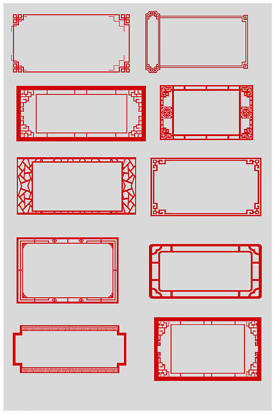 矢量中式中国风古典边框