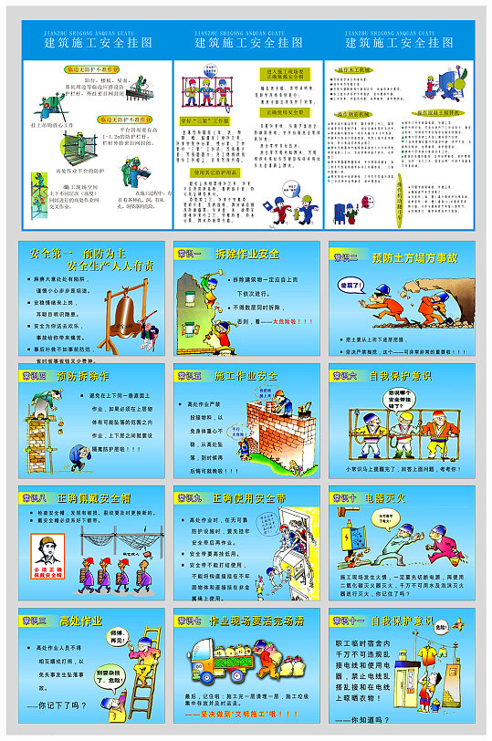 安全生产建筑施工常识展板