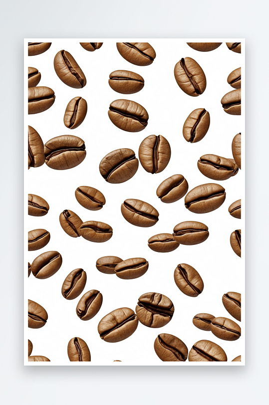 数码白底咖啡豆抽象形海报背景