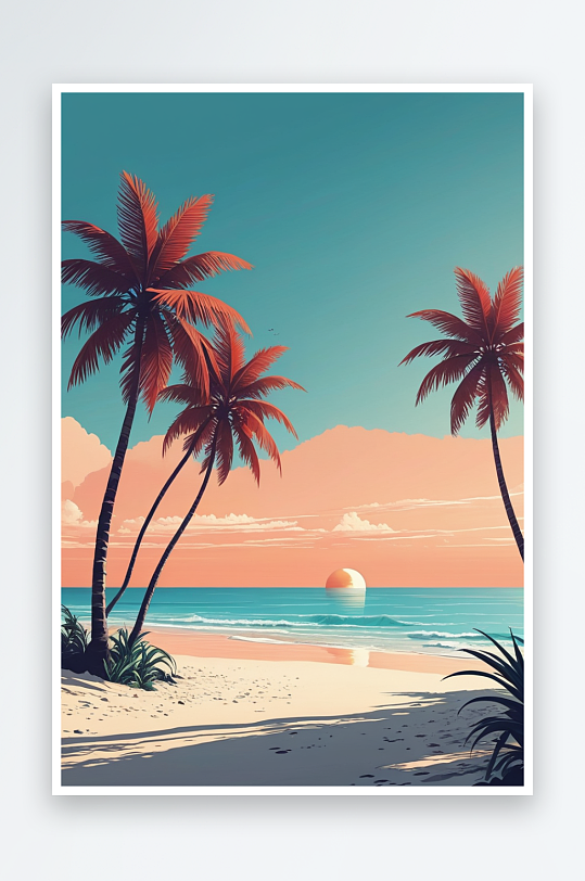 热带海洋沙滩旅游度假风景背景壁纸