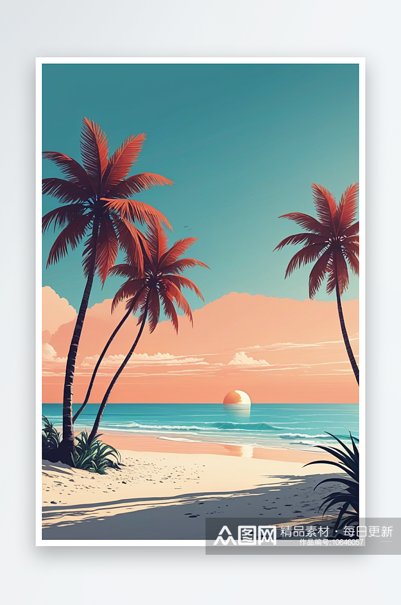 热带海洋沙滩旅游度假风景背景壁纸素材