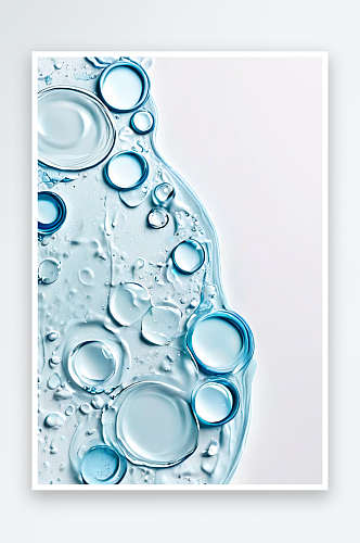 涂抹透明蓝色保湿面部精华液透明质酸保湿带