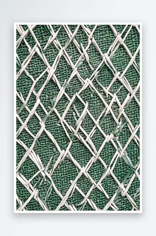 双色调的绿色和白色菱形编织图案塑料藤柳条