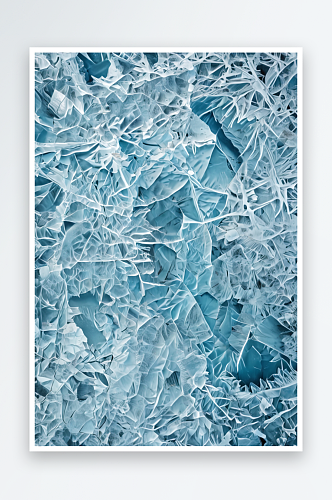 裂纹冰纹理的冬季冰冻冰表面蓝色背景寒冷的