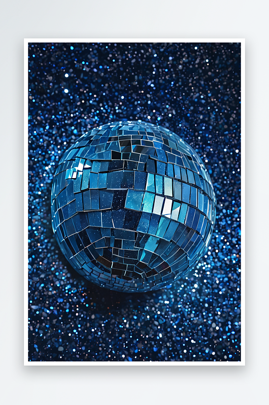 迪斯科球经典蓝色闪光闪光背景发光抽象的网