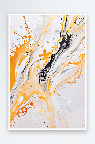 抽象色彩的背景纹理流体艺术丙烯酸颜料黄色