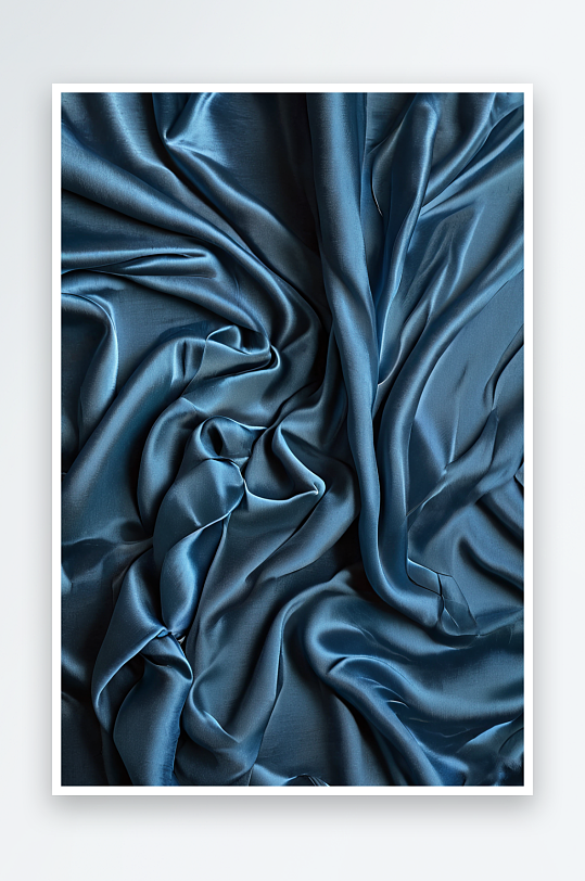 波浪褶皱的蓝色丝绸纹理缎子天鹅绒材料或豪