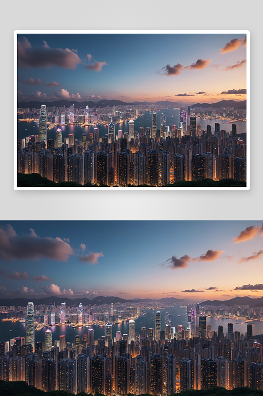 香港城市天际线图片