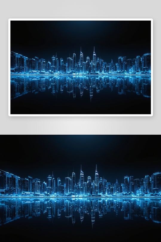 蓝色科技智慧城图片