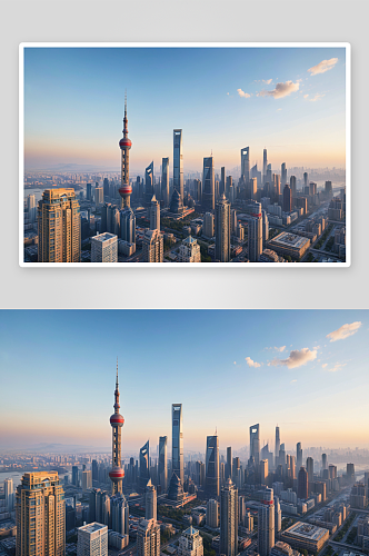 紫峰大厦城天际线清晨风光图片