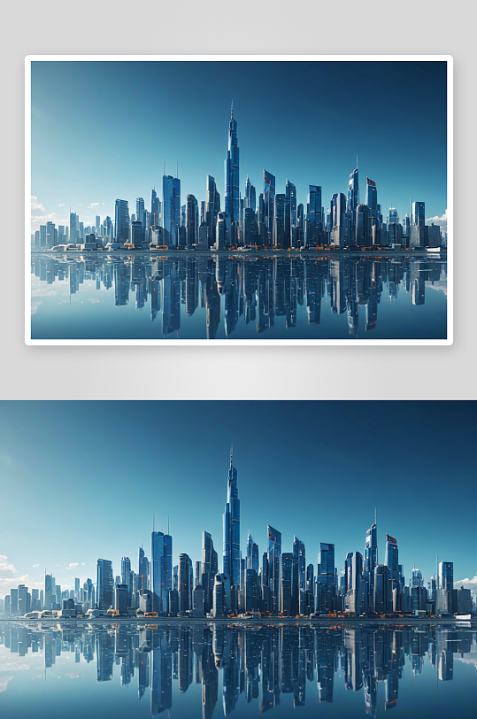 现代化摩天大楼城建筑天际线背景图片