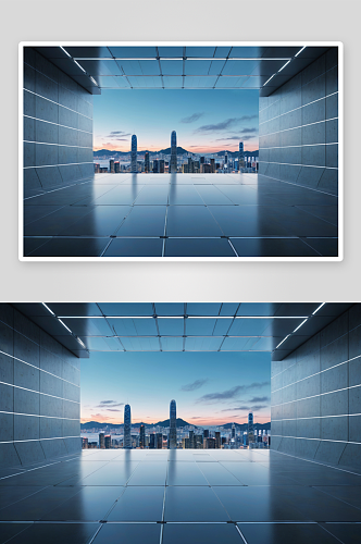 香港城市建筑空间科技背景图片