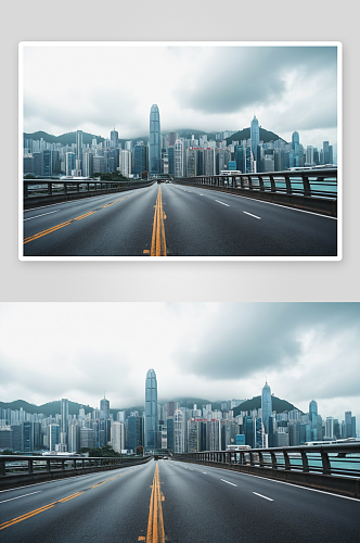 香港城市建筑公路背景图片