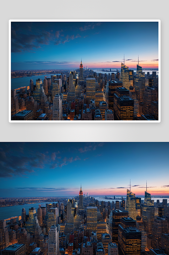 曼哈顿纽约市日落图片