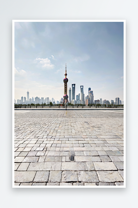 上海全景砖地纹理空旷平台汽车停车道路广告