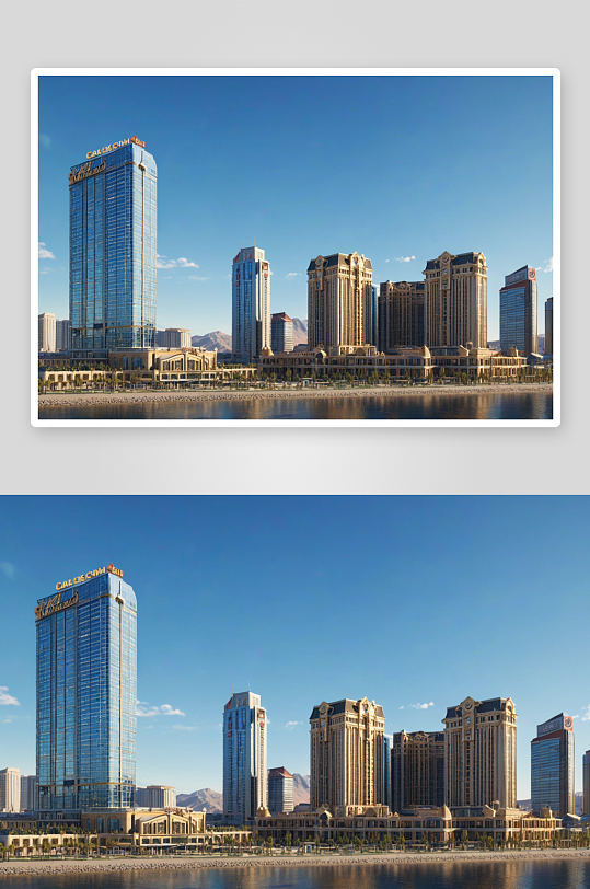 赌场酒店建筑群城天际线图
