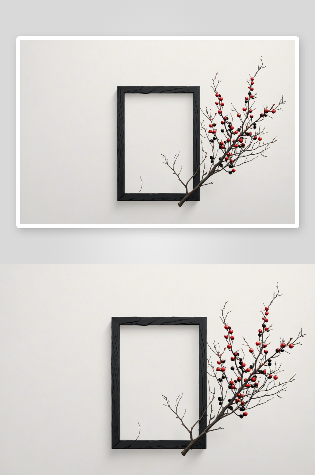 黑色框架模型工作配件桉树花瓶白色桌子肖像素材