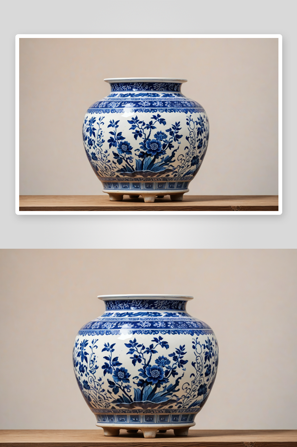 陶瓷馆武英殿青花缠枝花纹双系背壶明永乐图素材