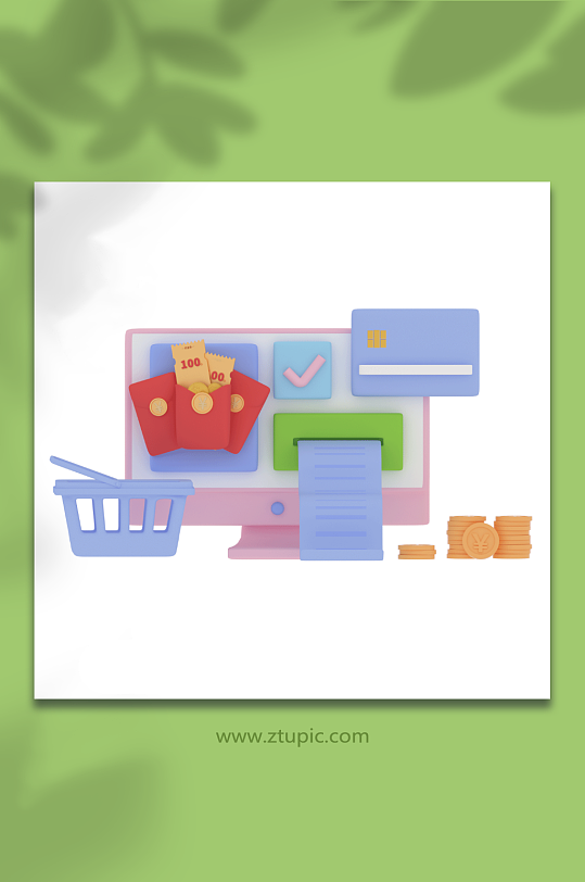 购物场景购物车C4D3D模型-众图网