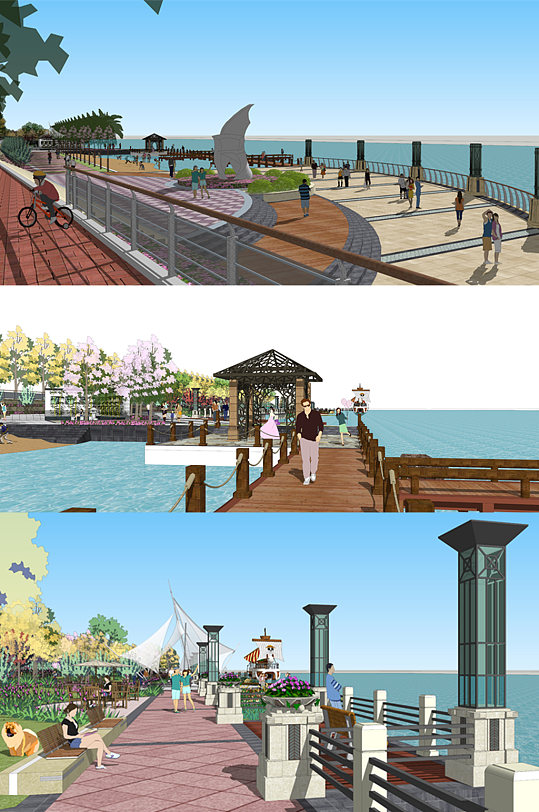 海盗船主题滨湖公园-众图网