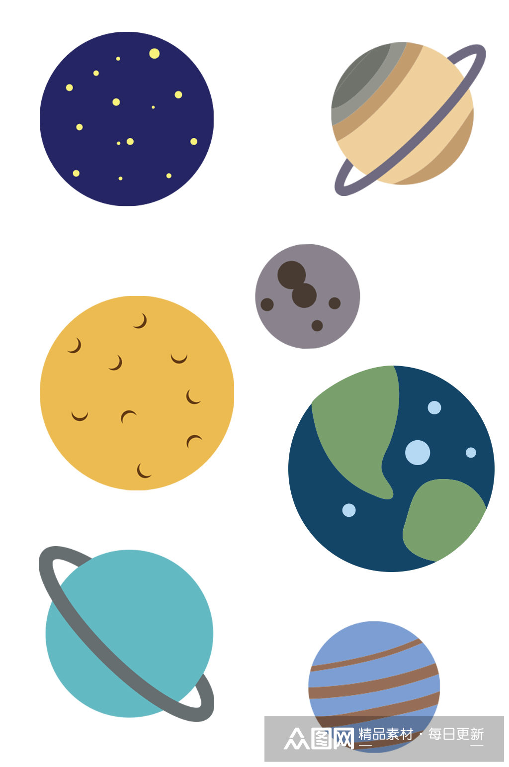 免扣小行星星球太阳系素材