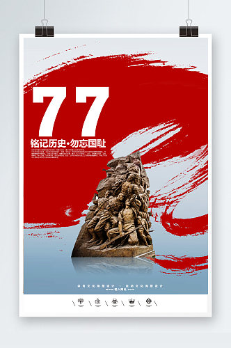 77事变抗战精神海报