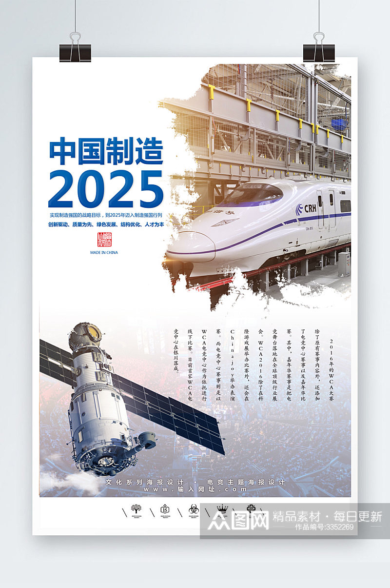 中国制造2025高铁海报素材