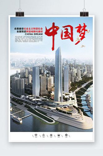 新型城镇化中国梦海报