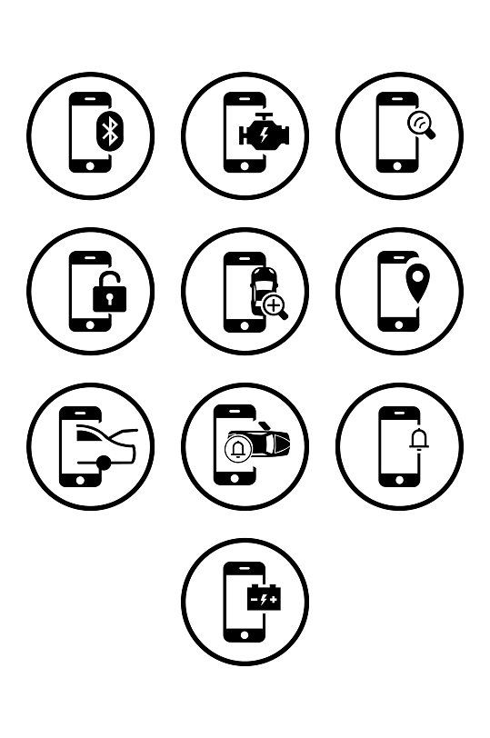 ICON汽车矢量邮件名片通讯插画图标元素