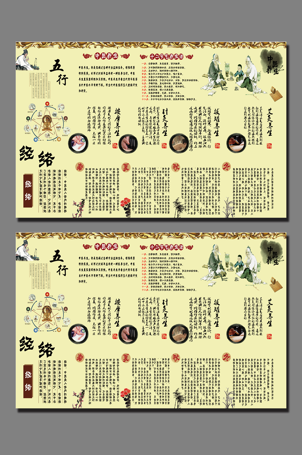 中医养生五行经络素材