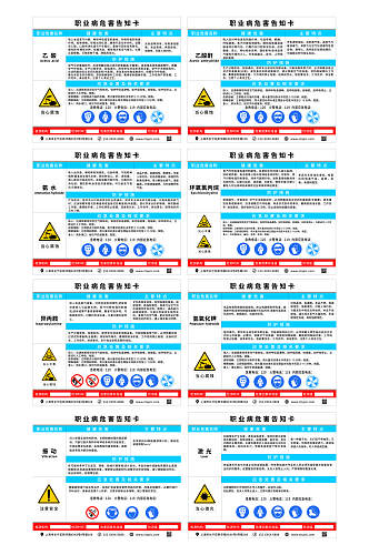 简约大方职业病危害告知卡