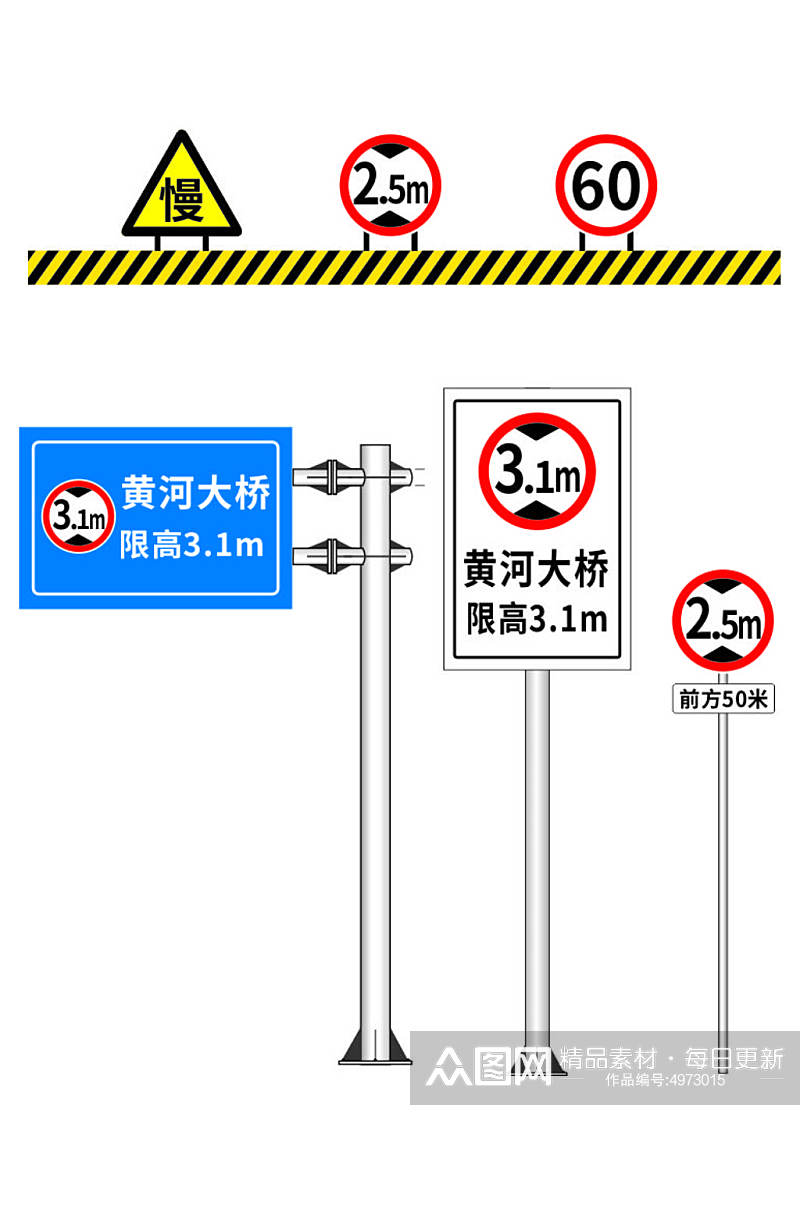 简约大气公路汽车限高标识牌素材