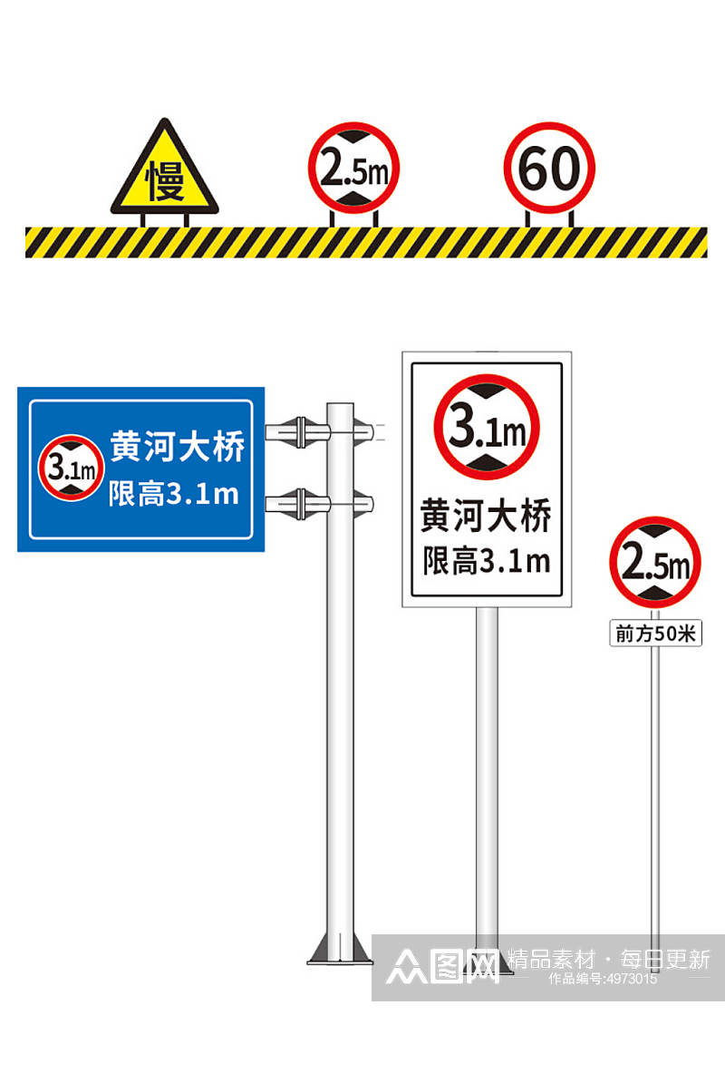 简约大气公路汽车限高标识牌素材