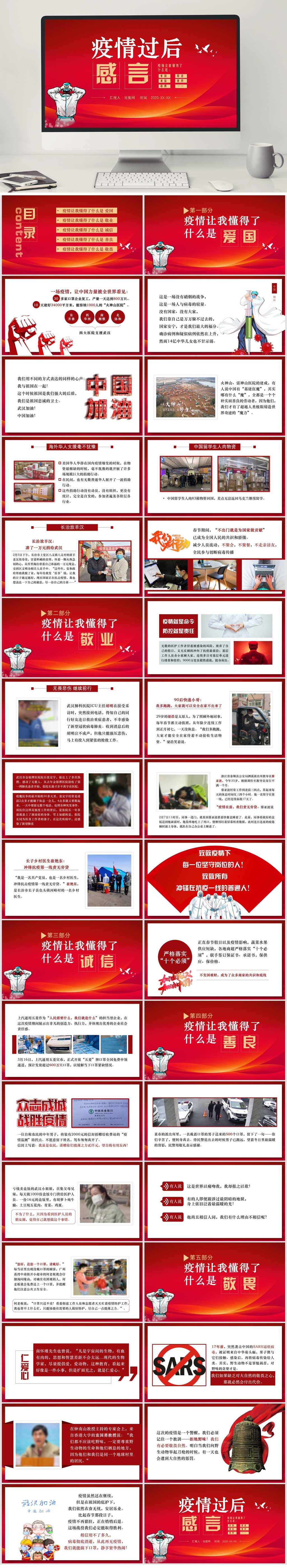 疫情过后感言PPT素材