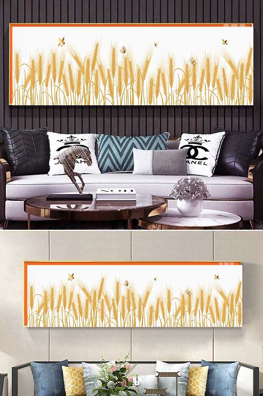秋天麦惠长条装饰画-众图网